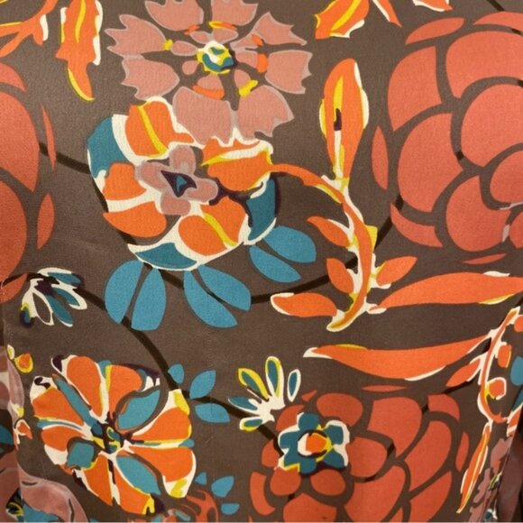 Matilda Jane Analise autumn floral drop waist peplum top w tie. Women's size S - Picture 4 of 7